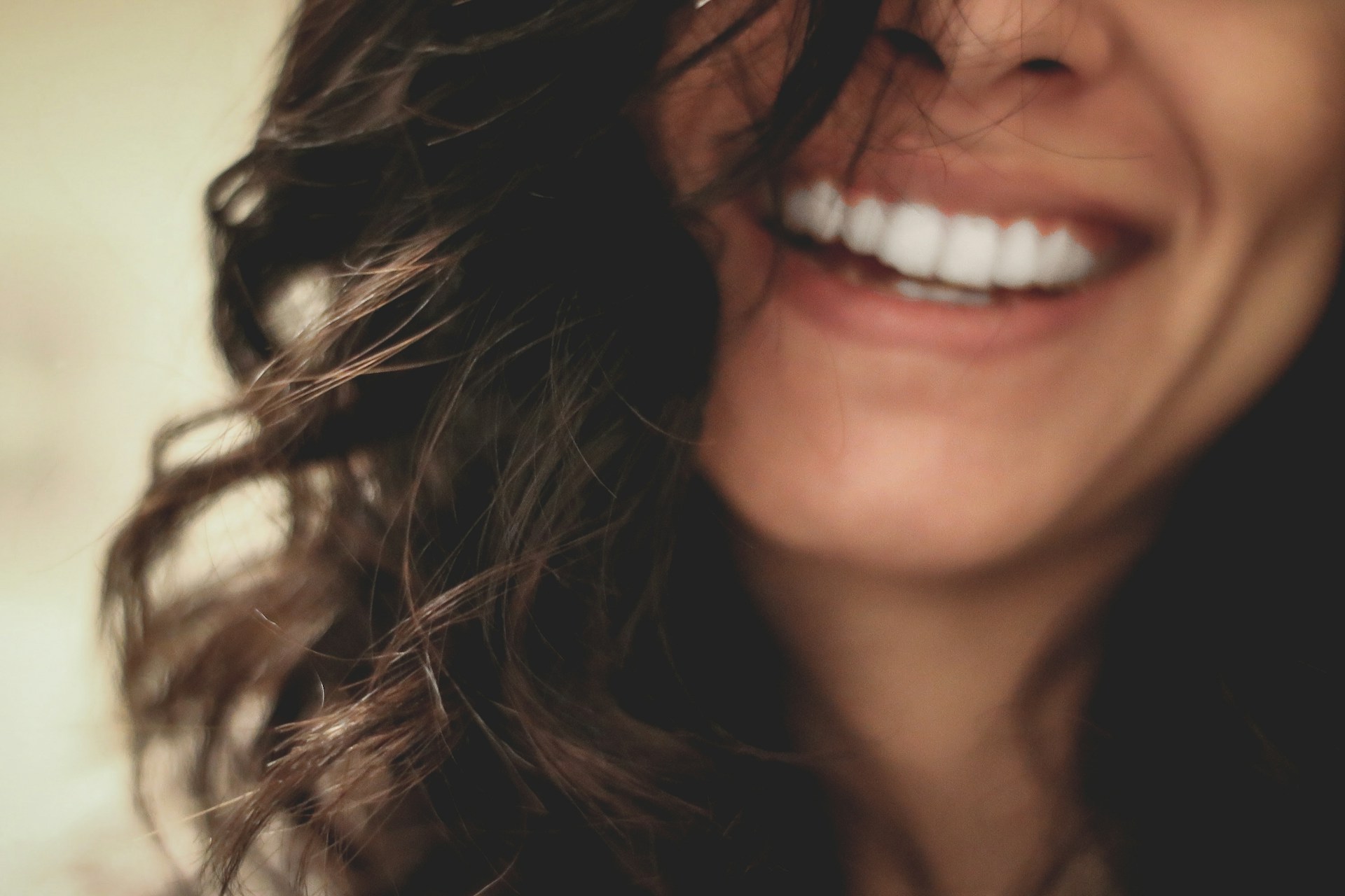 woman showing teeth