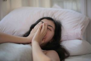 woman snoring