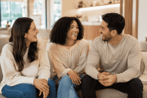 friends laughing and hanging out together